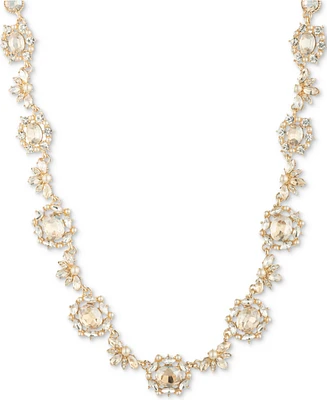 Marchesa Gold-Tone Imitation Pearl, Stone & Crystal Fancy Collar Necklace, 16" + 3" extender