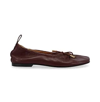 S100303-02 Rosalind Brown Leather Ballet Flats