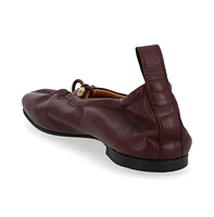 S100303-02 Rosalind Brown Leather Ballet Flats