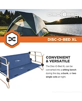 Disc-o-Bed X Large Cam-o-Bunk Benchable Double Cot with Storage Organizers, Navy