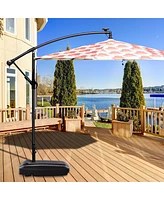 Skonyon 60L Plastic Weighted Fill Water Sand Wheel Patio Umbrella Base