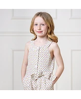 Hope & Henry Big Girls Halter Button Front Linen Romper