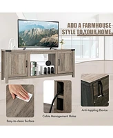 Sugift Electric Fireplace Tv Stand with Storage Cabinets for TVs up to 70 Inch
