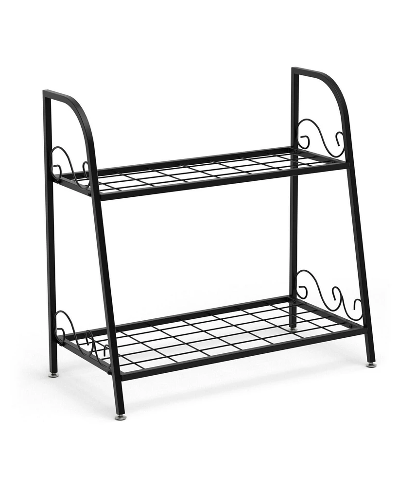 Givimo 2-tier Patio Metal Plant Stand