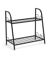 Givimo 2-tier Patio Metal Plant Stand