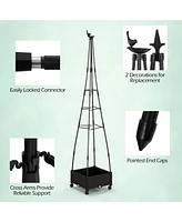 Skonyon Garden Obelisk Trellis with Self-Drainage System for Climbing Plants