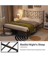Sugift Queen Size Platform Bed Frame with Sturdy Metal Slat Support