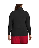 Lands' End Plus Thermacheck 100 Fleece Quarter Zip Pullover Top