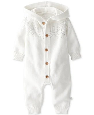 Little Planet by Carter's Baby Organic Cotton Hooded Sweater-Knit Pointelle Jumpsuit