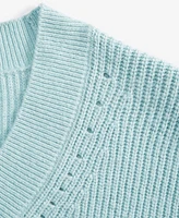 On 34th Women's Varsity-Stripe Ribbed V-Neck Sweater, Created for Macy's