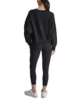 Dkny Sport Women's Studded Logo Fleece Crewneck Sweatshirt