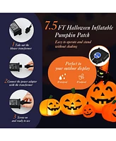 Givimo Halloween 7.5 Feet Inflatable Pumpkin Combo with Witch Black Cat