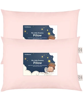 KeaBabies 2pk Jumbo Toddler Pillow - Soft Organic Cotton Kids Pillows for Sleeping 14X20 Travel Age 2-5