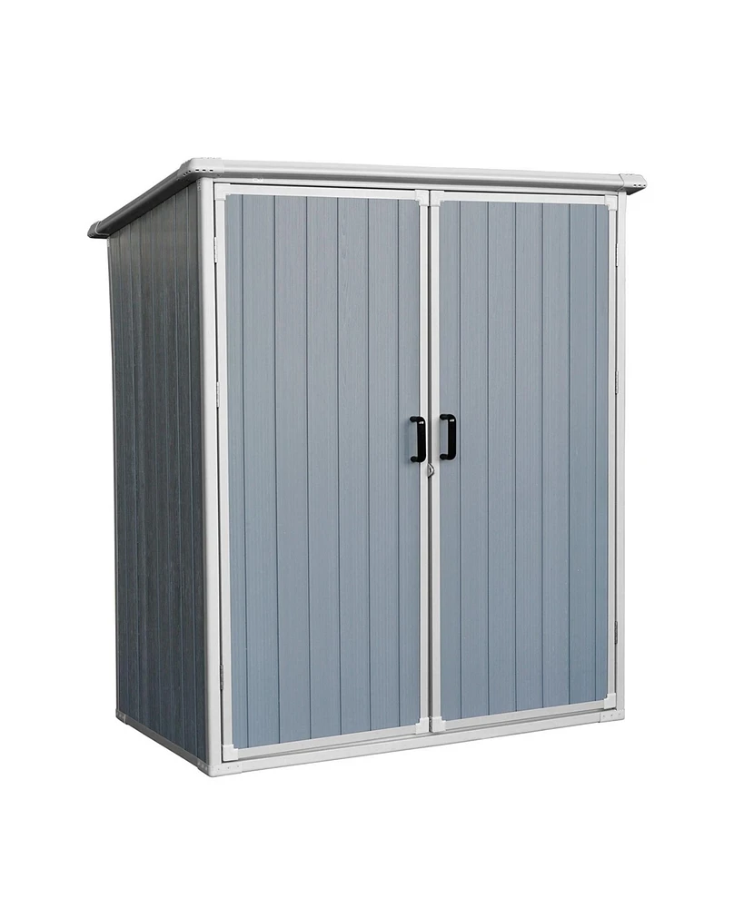 Mondawe 5x3FT Outdoor Storage Shed Waterproof Resin Cabinet with Lockable Doors