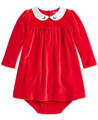 Polo Ralph Lauren Baby Embroidered Velour Dress