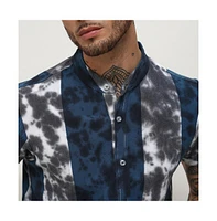 Campus Sutra Men's Multicolour Tie-Dye Striped Shirt