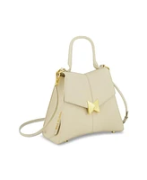 Gold Plated Hardware Angular Leather Handbag