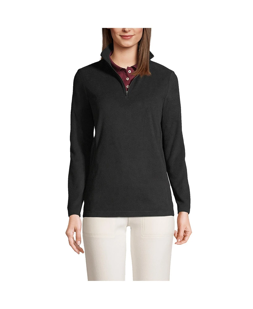 Lands' End Women's Thermacheck 100 Fleece Quarter Zip Pullover Top