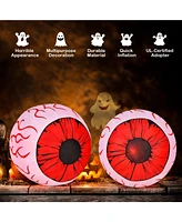 Givimo 2 Pack 3 Feet Halloween Inflatable Eyeballs with Air Blower