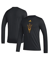 Adidas Men's Black Arizona State Sun Devils Primary Locker Logo Pre-Game Long Sleeve T-Shirt