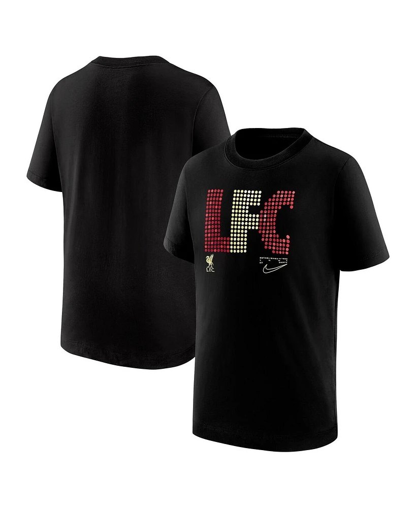 Nike Big Boys and Girls Black Liverpool Lights Performance T-Shirt