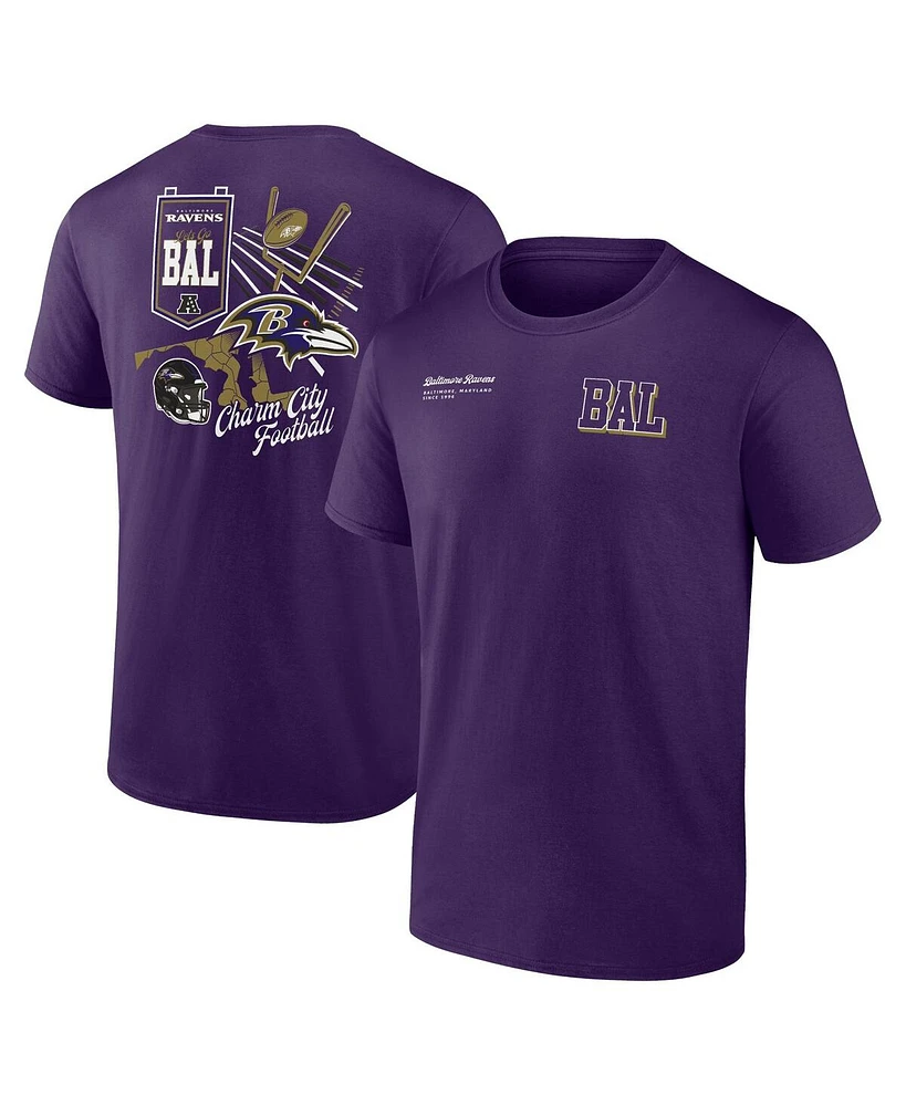 Fanatics Men's Purple Baltimore Ravens Split Zone T-Shirt