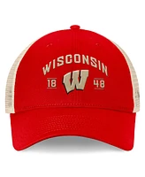 Top of the World Men's Red Wisconsin Badgers Heritage Waylon Trucker Adjustable Hat