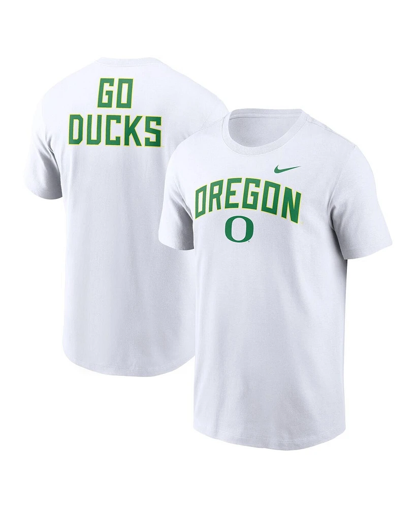 Nike Men's White Oregon Ducks Blitz 2-Hit T-Shirt