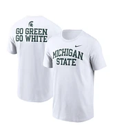 Nike Men's White Michigan State Spartans Blitz 2-Hit T-Shirt