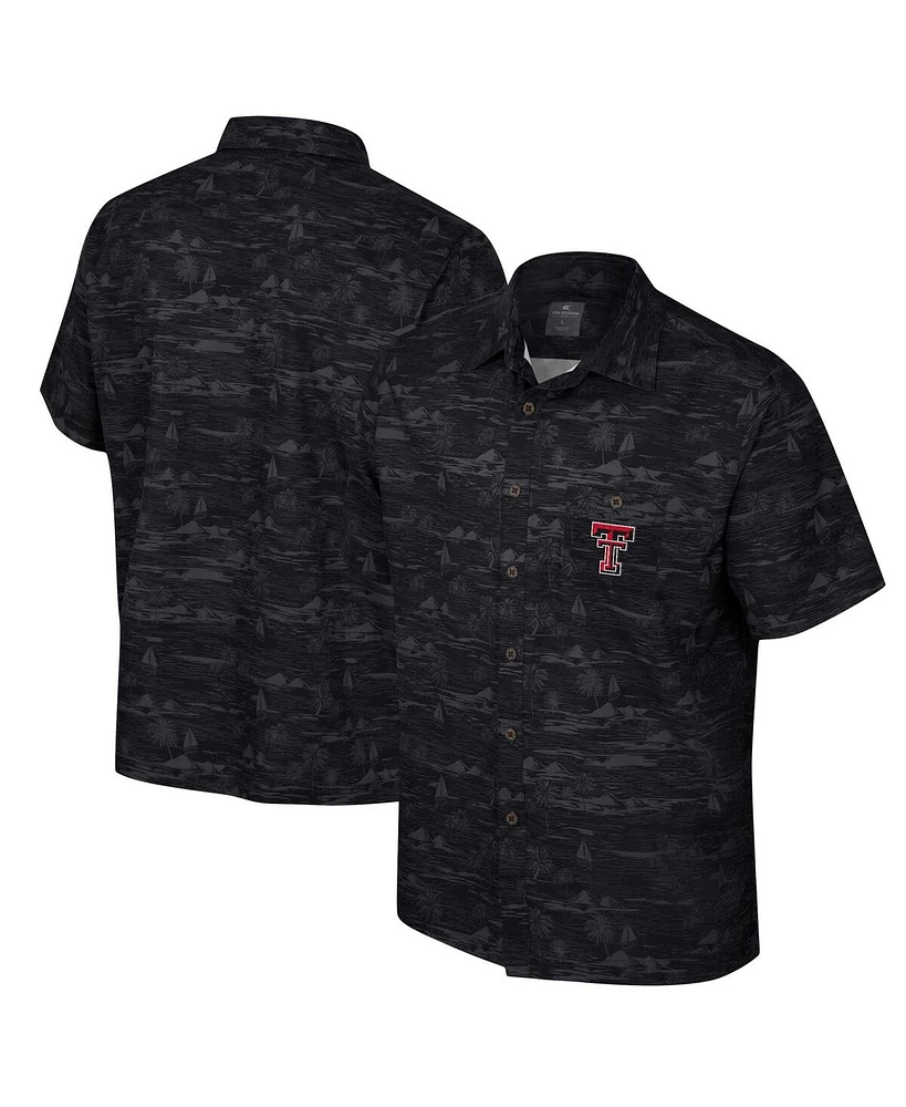 Colosseum Men's Black Texas Tech Red Raiders Ozark Button-Up Shirt