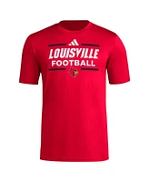 Adidas Men's Louisville Cardinals Locker Football Pre-Game Aeroready T-Shirt