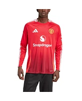 Adidas Men's Red Manchester United 2024/25 Home Long Sleeve Replica Jersey