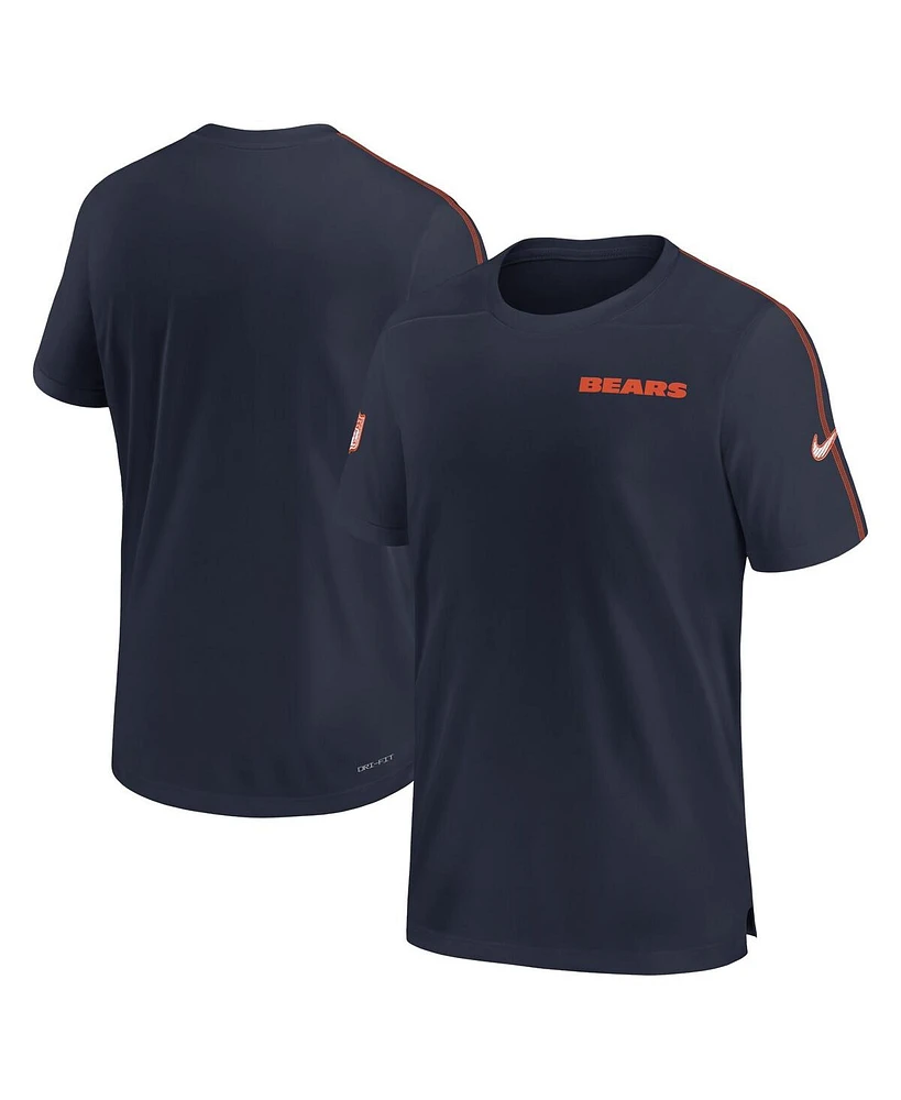 Nike Men's Navy Chicago Bears 2024 Sideline Coach Uv Performance T-Shirt