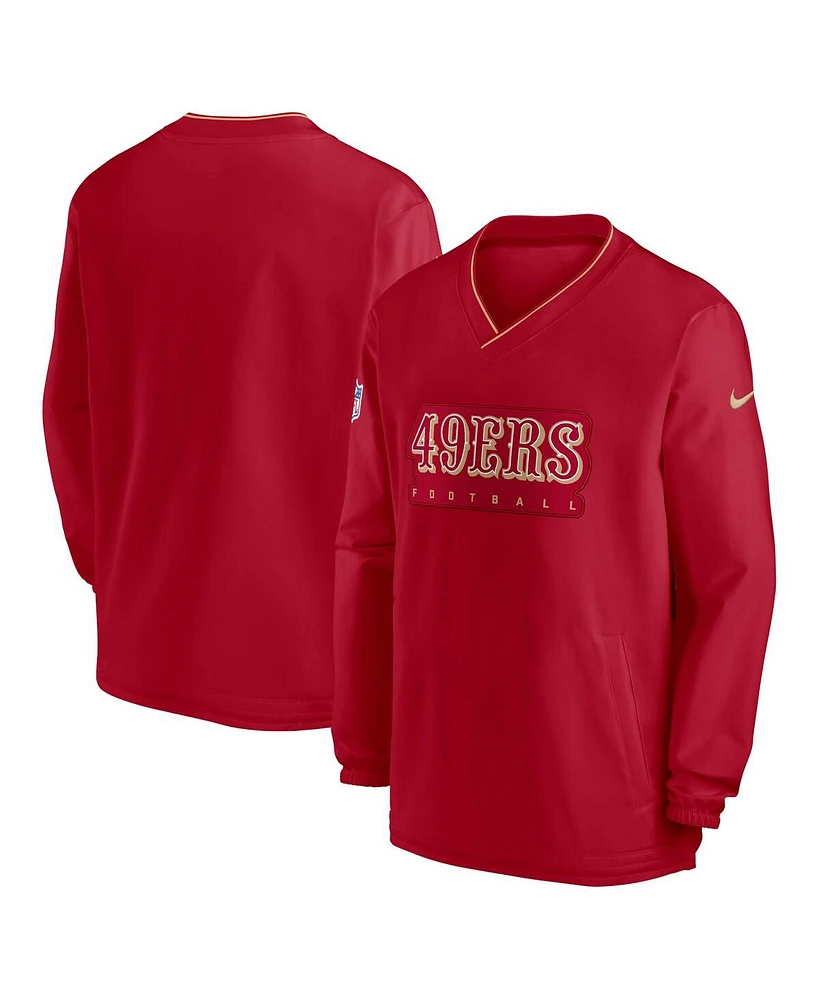 Nike Men's Scarlet San Francisco 49ers Sideline Pullover Wind Shirt