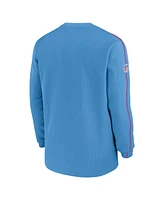 Nike Men's Light Blue Tennessee Titans Oilers Throwback Alternate Logo Coach Long Sleeve T-Shirt