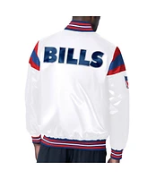 Starter Men's White/Royal Buffalo Bills vintage-like Satin Full-Snap Varsity Jacket