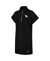 Dkny Women's Black Cleveland Guardians Emily Quarter-Zip Sneaker Dress