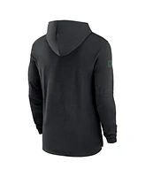 Nike Men's Black New York Jets Sideline Hoodie Performance Long Sleeve T-Shirt