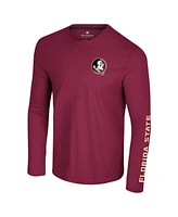 Colosseum Men's Garnet Florida State Seminoles Logo Lockup 3-Hit Active Blend Long Sleeve T-Shirt