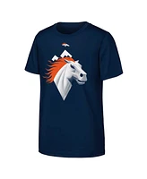 Outerstuff Big Boys and Girls Navy Denver Broncos Draft Illustration T-Shirt