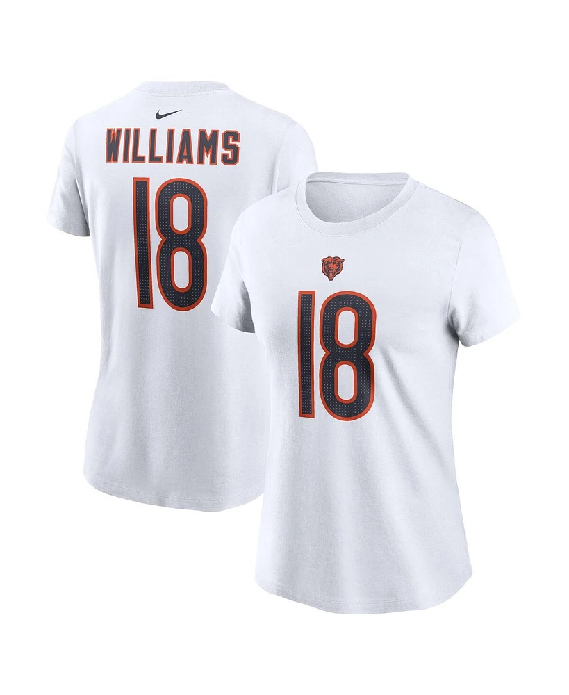 Nike Women's Caleb Williams White Chicago Bears 2024 Nfl Draft First Round Pick Fuse Name Number T-Shirt