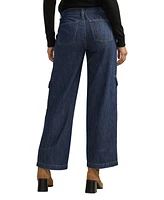 Jag Women's High Rise Wide Leg Cargo Jeans