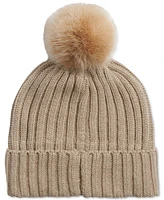 Calvin Klein Chunky Rib Knit Pom Beanie