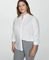 Mango Women's Regular Cotton Lyocell-Blend Shirt