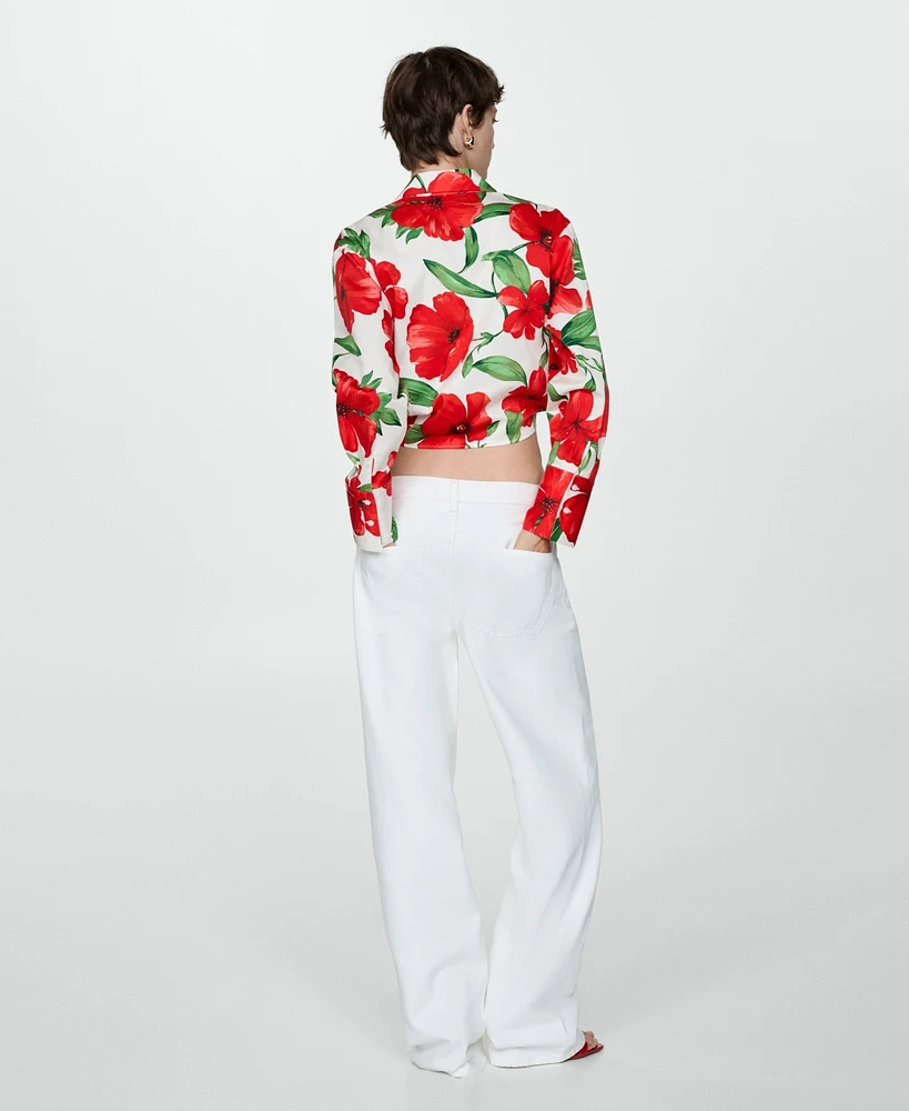Mango Women's Bow Printed Shirt