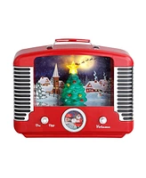 Mr. Christmas 12" Nostalgic Radio Red with Green Tree