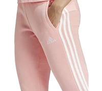 adidas Women's 3-Stripe Cotton Fleece Sweatpant Jogger