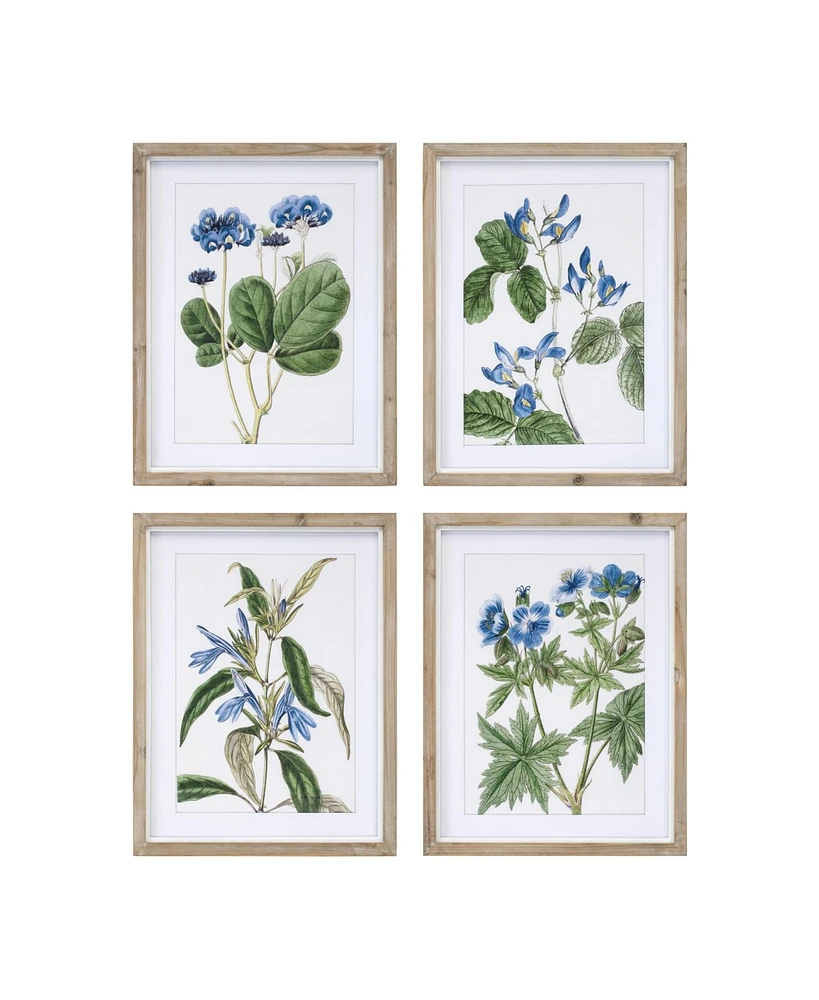 Slickblue Framed Floral Art Print Stylish Botanical Wall Decor for Home (Set of 4)