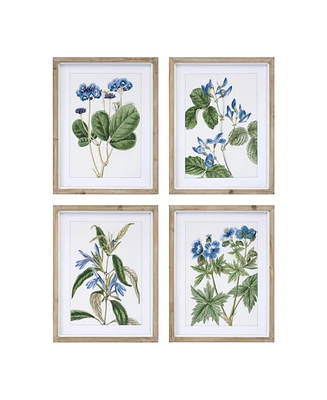 Slickblue Framed Floral Art Print Stylish Botanical Wall Decor for Home (Set of 4)