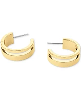 Calvin Klein Gold-Plated Stainless Steel Geometric Small C-Hoop Earrings, 0.78"